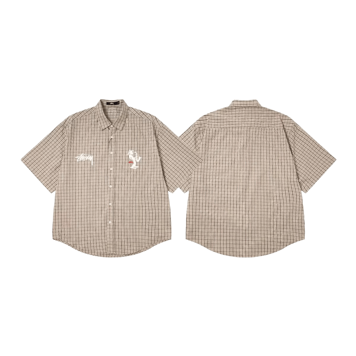 Stüssy short sleeve plaid flannel shirt
