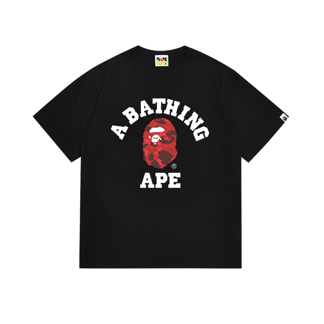 BAPE Color Camo College Tee in Black/Red