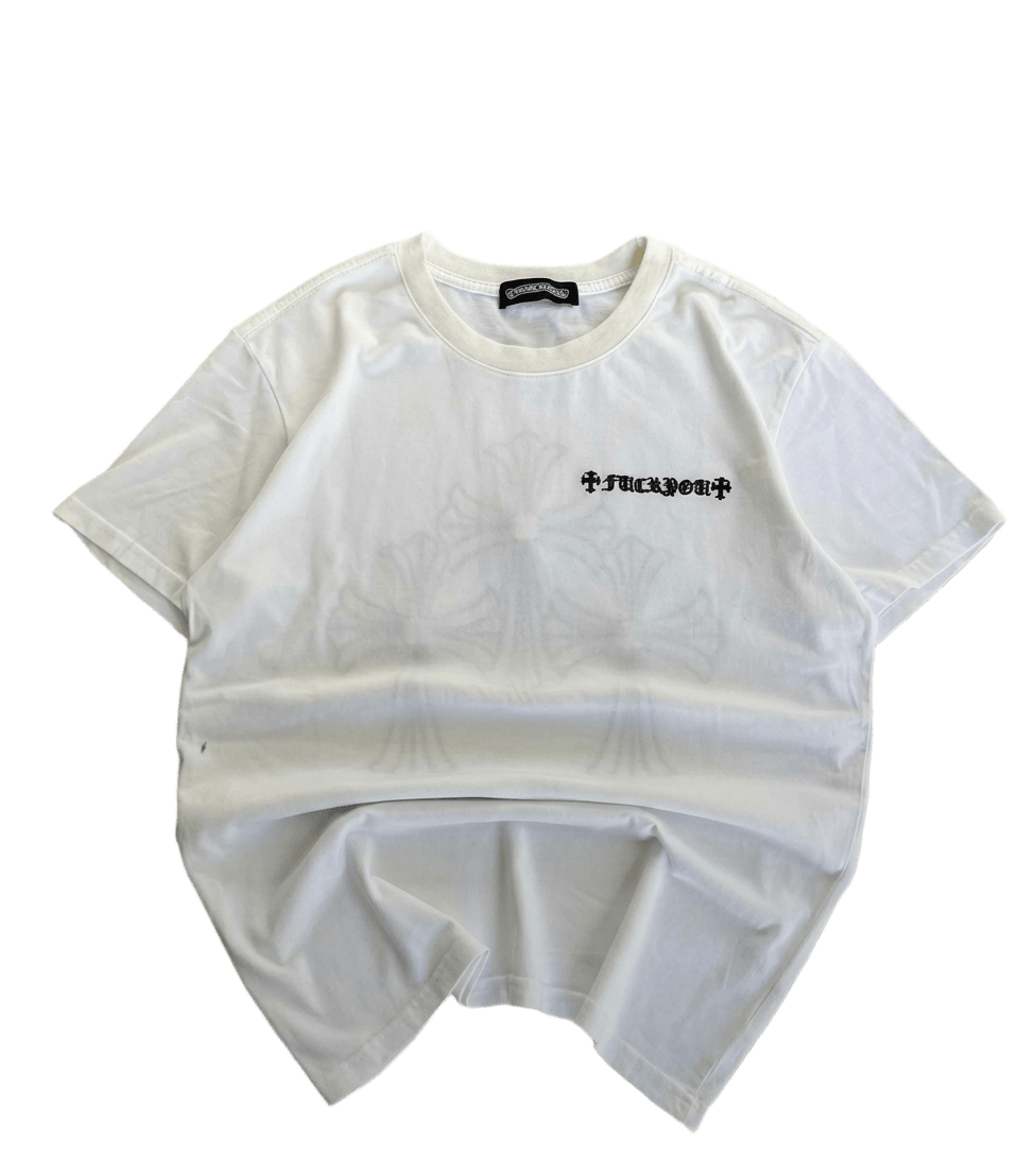 Chrome Hearts t-shirt featuring a distinctive black triple cross