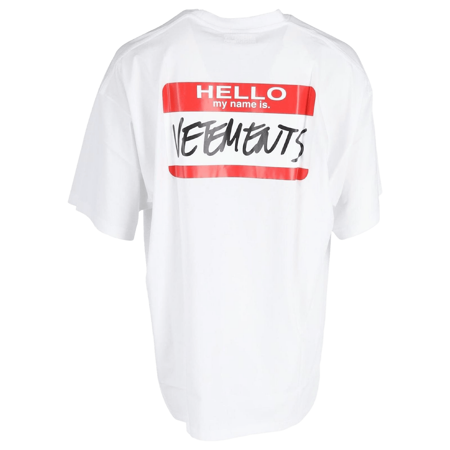 Balenciaga Vetements 'Hello My Name Is' t-shirt.