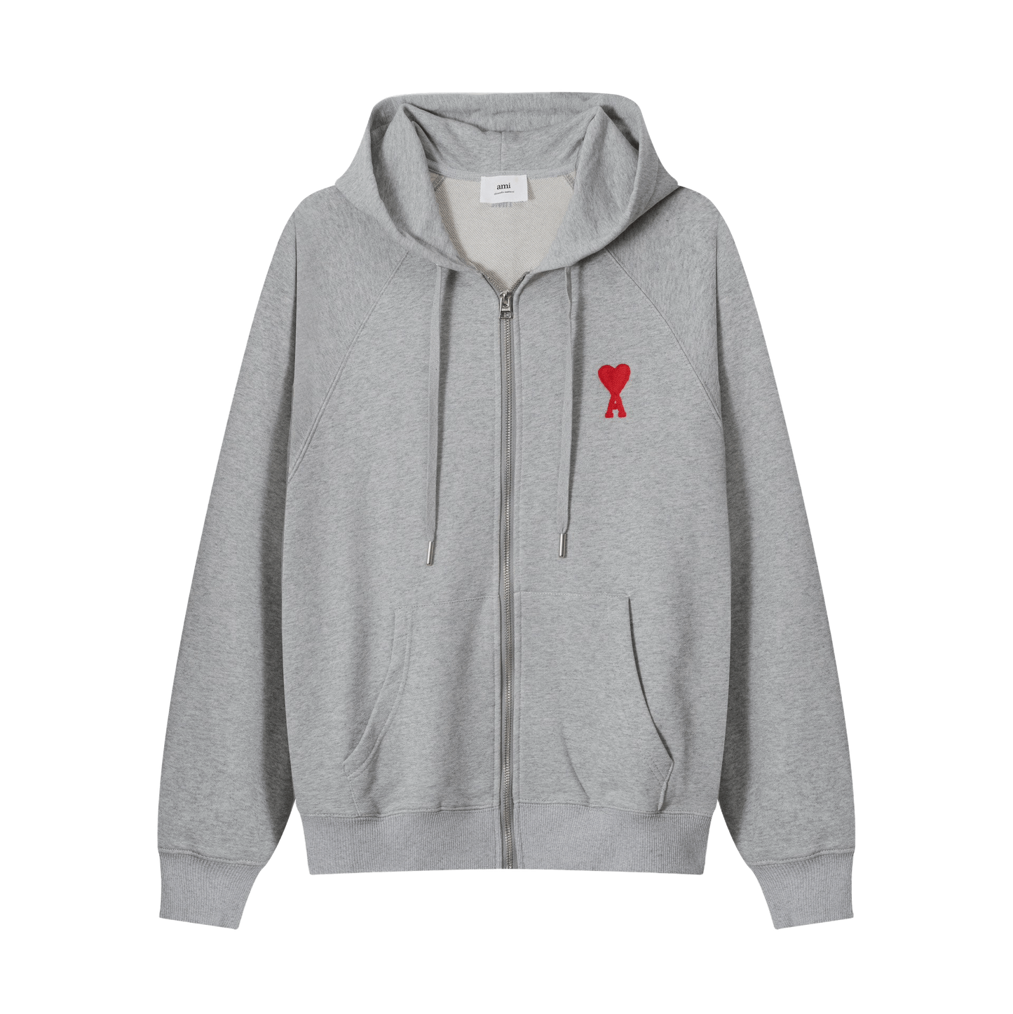 AMI Paris Ami de Cœur-embroidered zip-up hoodie