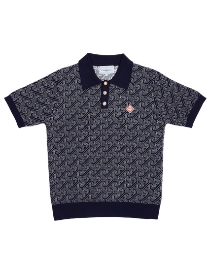 Casablanca Column Jacquard Monogram Polo Shirt