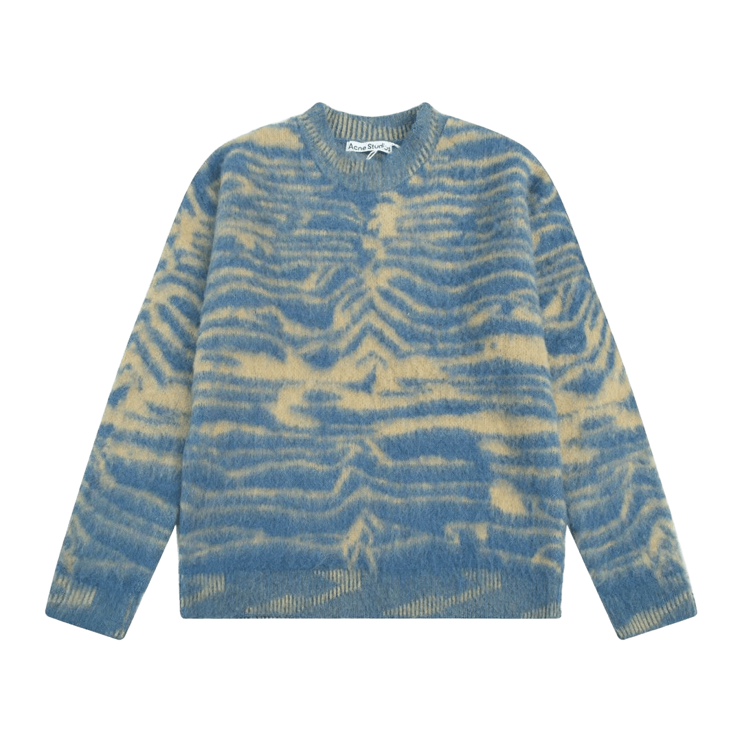 Acne Studios blue jacquard wool-blend sweater