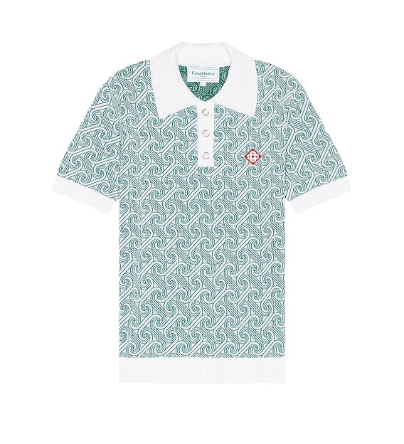 Casablanca Column Jacquard Monogram Polo Shirt