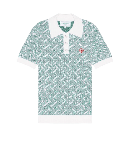 Casablanca Column Jacquard Monogram Polo Shirt