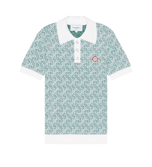 Casablanca Column Jacquard Monogram Polo Shirt