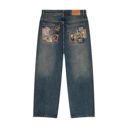 Gallery washed denim jeans featuring embroidered back pockets