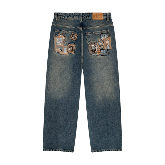 Gallery washed denim jeans featuring embroidered back pockets