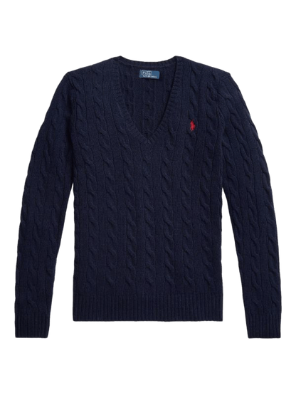 Ralph Lauren cable-knit V-neck sweater