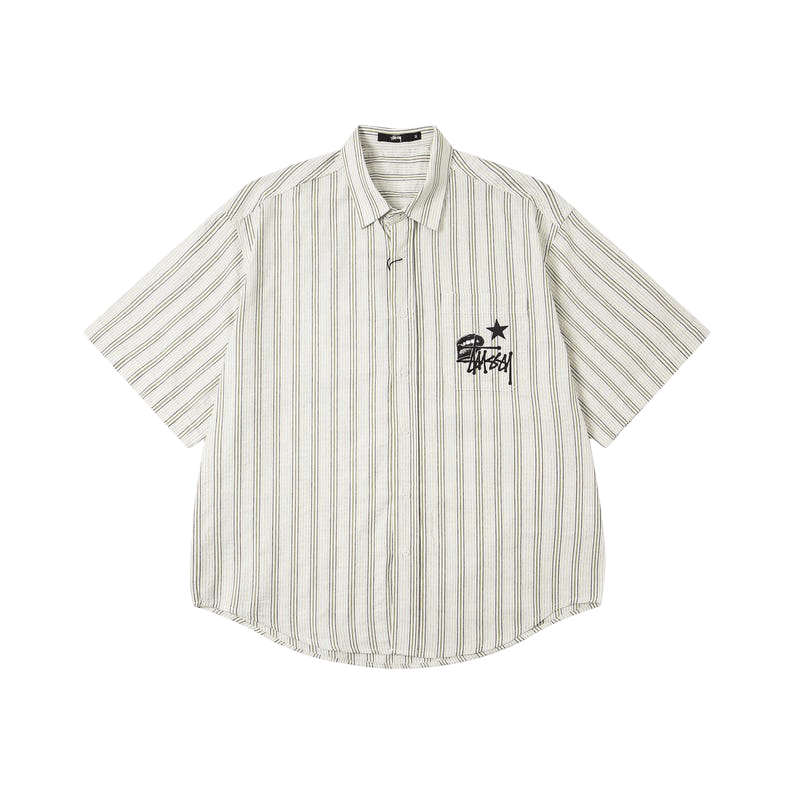 Stüssy Men's Striped Short-sleeve Button-down shirt