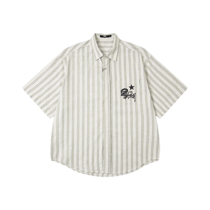 Stüssy Men's Striped Short-sleeve Button-down shirt