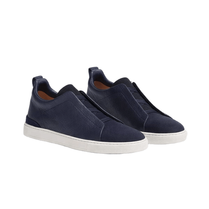 ZEGNA Triple Stitch Suede Slip-On Sneaker