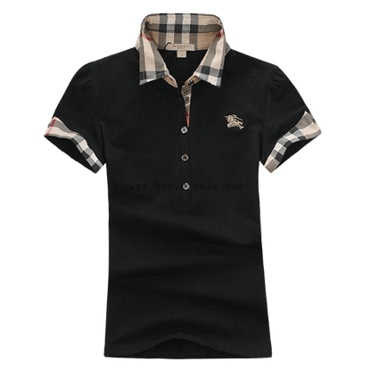 Burberry Check collar cotton piqué polo shirt