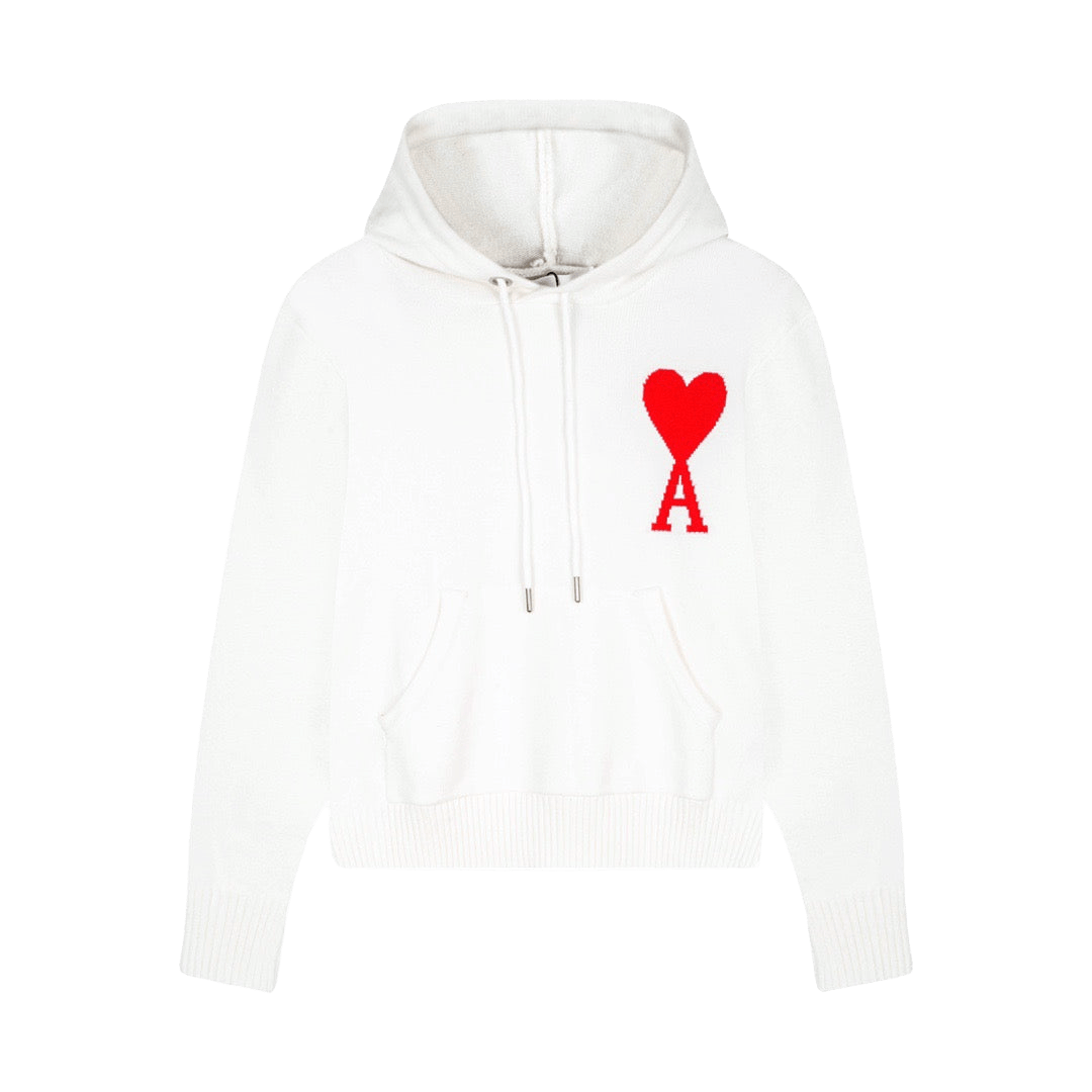 AMI Paris Ami de Cœur-embroidered hoodie