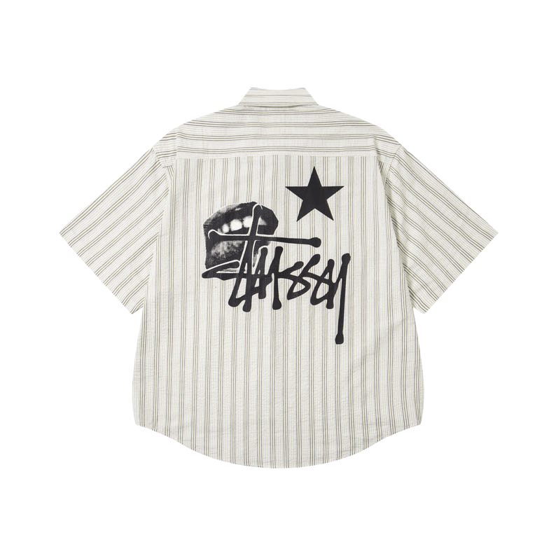 Stüssy Men's Striped Short-sleeve Button-down shirt