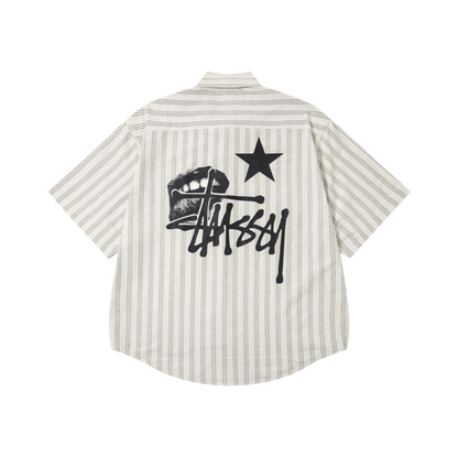 Stüssy Men's Striped Short-sleeve Button-down shirt