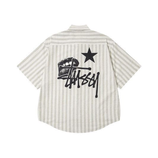 Stüssy Men's Striped Short-sleeve Button-down shirt