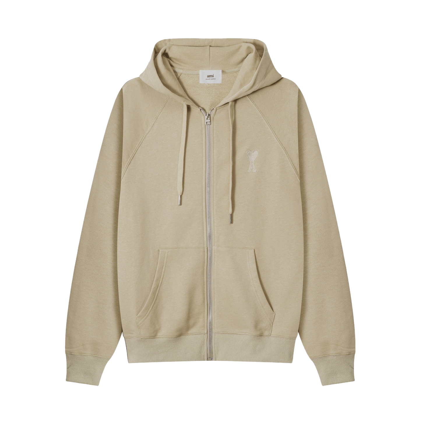 AMI Paris Ami de Cœur-embroidered zip-up hoodie