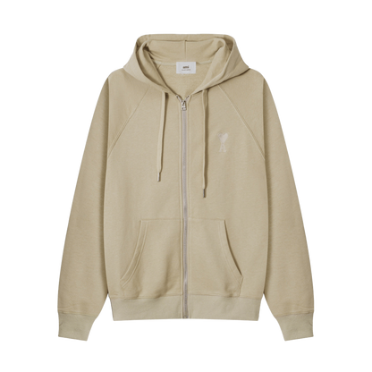 AMI Paris Ami de Cœur-embroidered zip-up hoodie
