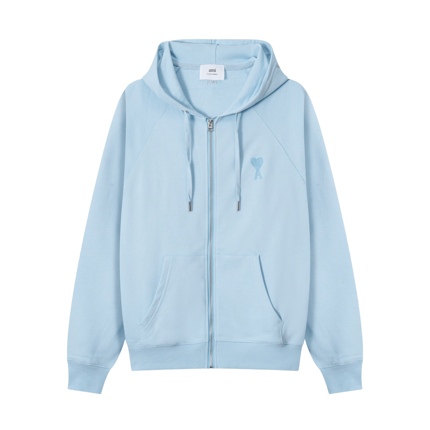 AMI Paris Ami de Cœur-embroidered zip-up hoodie