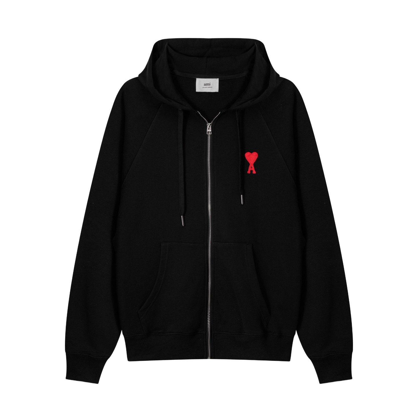 AMI Paris Ami de Cœur-embroidered zip-up hoodie