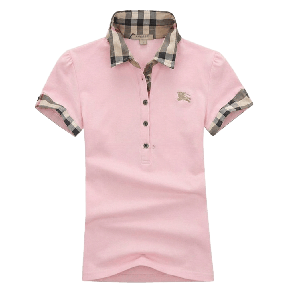Burberry Check collar cotton piqué polo shirt