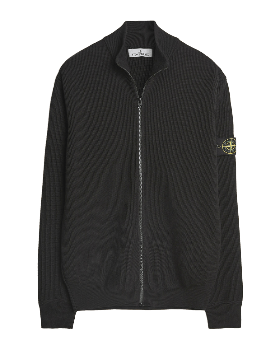 Stone Island ribbed stand-collar cardigan