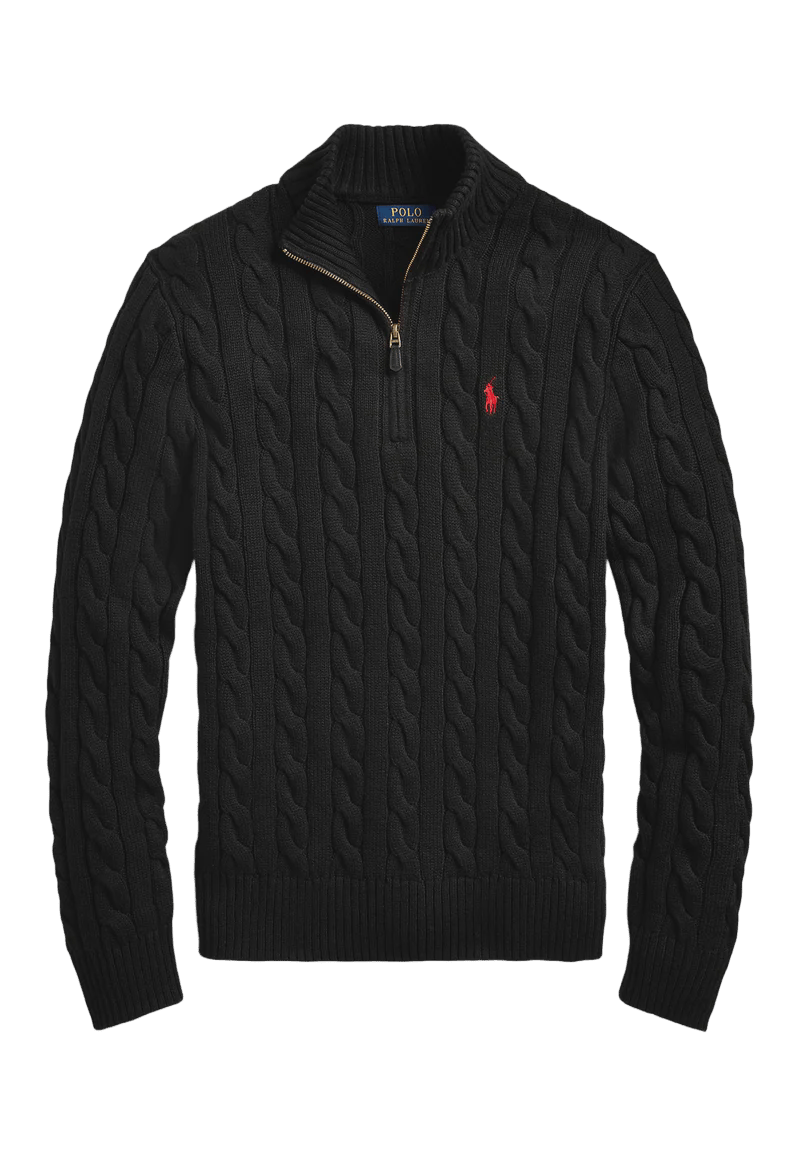 Ralph Lauren Cable-Knit Quarter-Zip Sweater