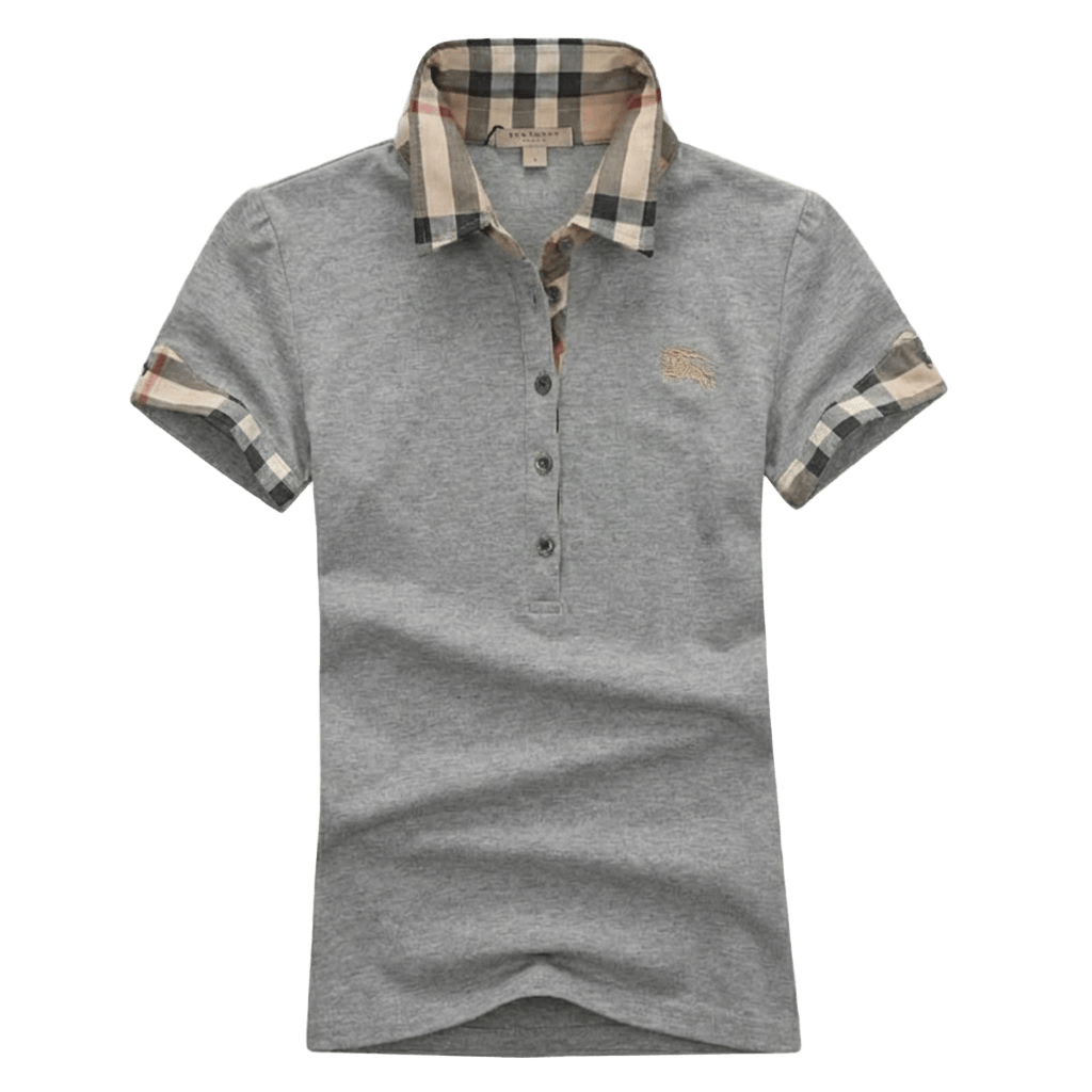 Burberry Check collar cotton piqué polo shirt