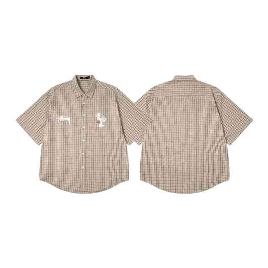 Stüssy short sleeve plaid flannel shirt