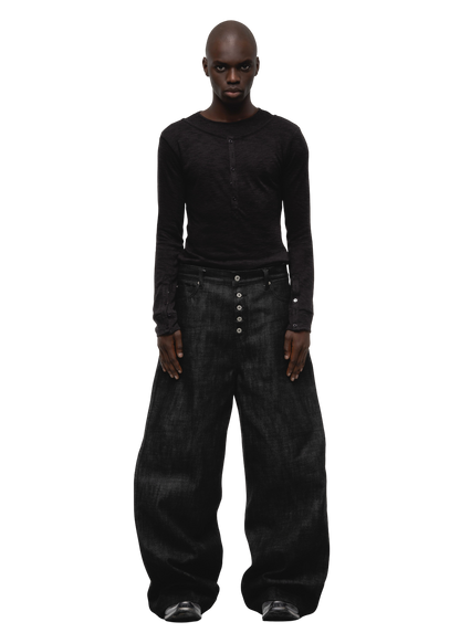 NO/FAITH STUDIOS raw denim japanese loose fit black jeans