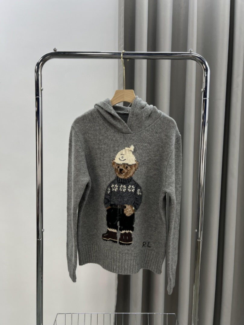 Polo Bear Wool-Cashmere Knit Hoodie