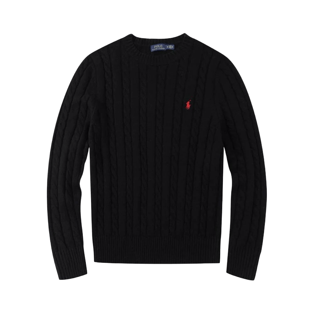 Black Ralph Lauren Cable-Knit Sweater
