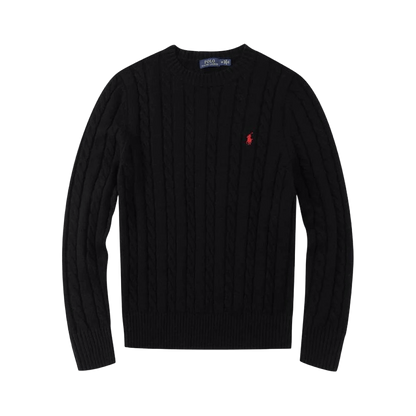 Black Ralph Lauren Cable-Knit Sweater