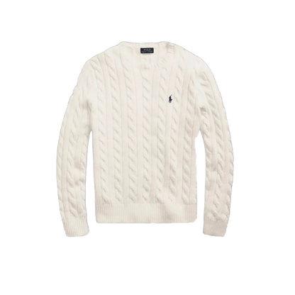 White Ralph Lauren Cable-Knit Sweater