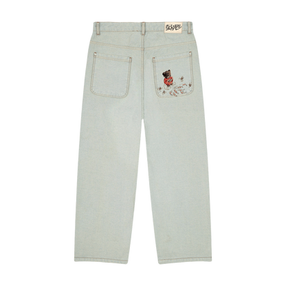 Koi Fish reverse denim jeans