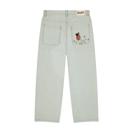Koi Fish reverse denim jeans