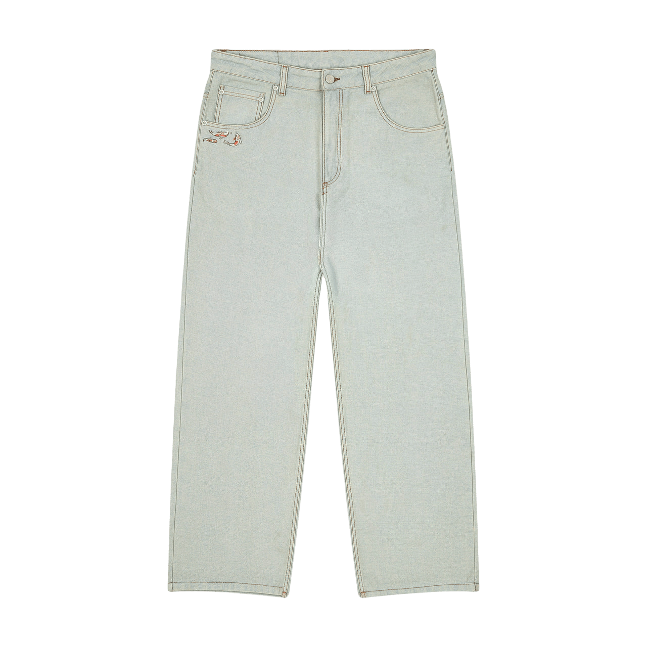 Koi Fish reverse denim jeans