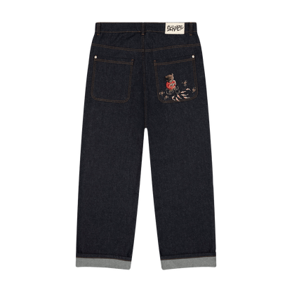Koi Fish reverse denim jeans