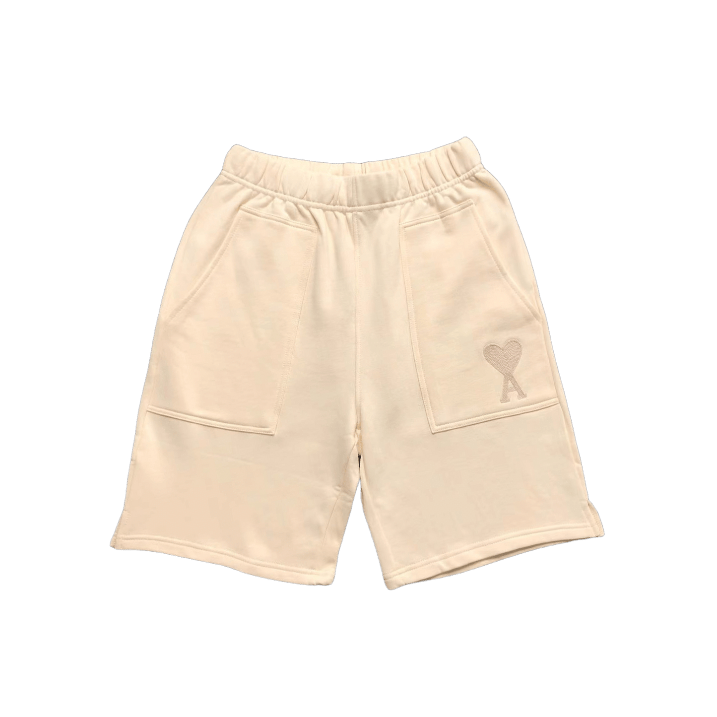 AMI Paris logo-embroidered mélange shorts