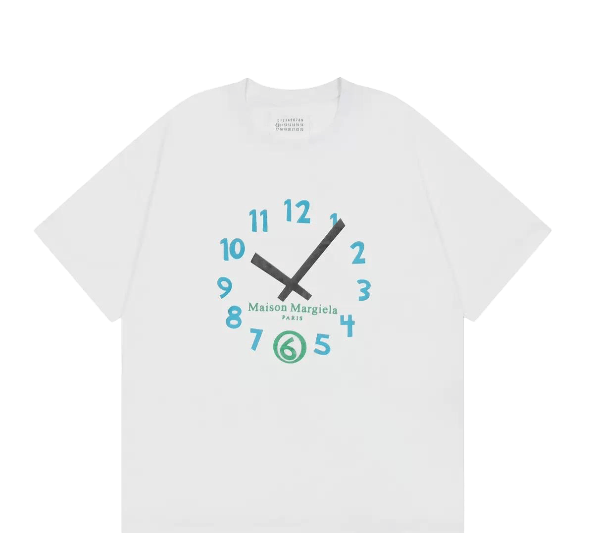 Maison Margiela t-shirt featuring a clock graphic design