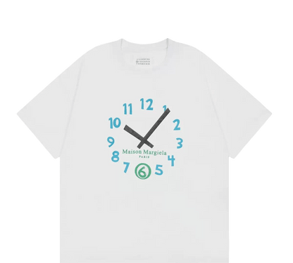 Maison Margiela t-shirt featuring a clock graphic design