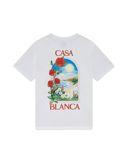 Casablanca LA Days t-shirt framed by roses and an archway