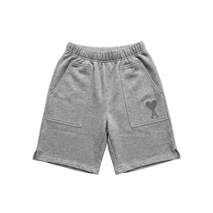 AMI Paris logo-embroidered mélange shorts