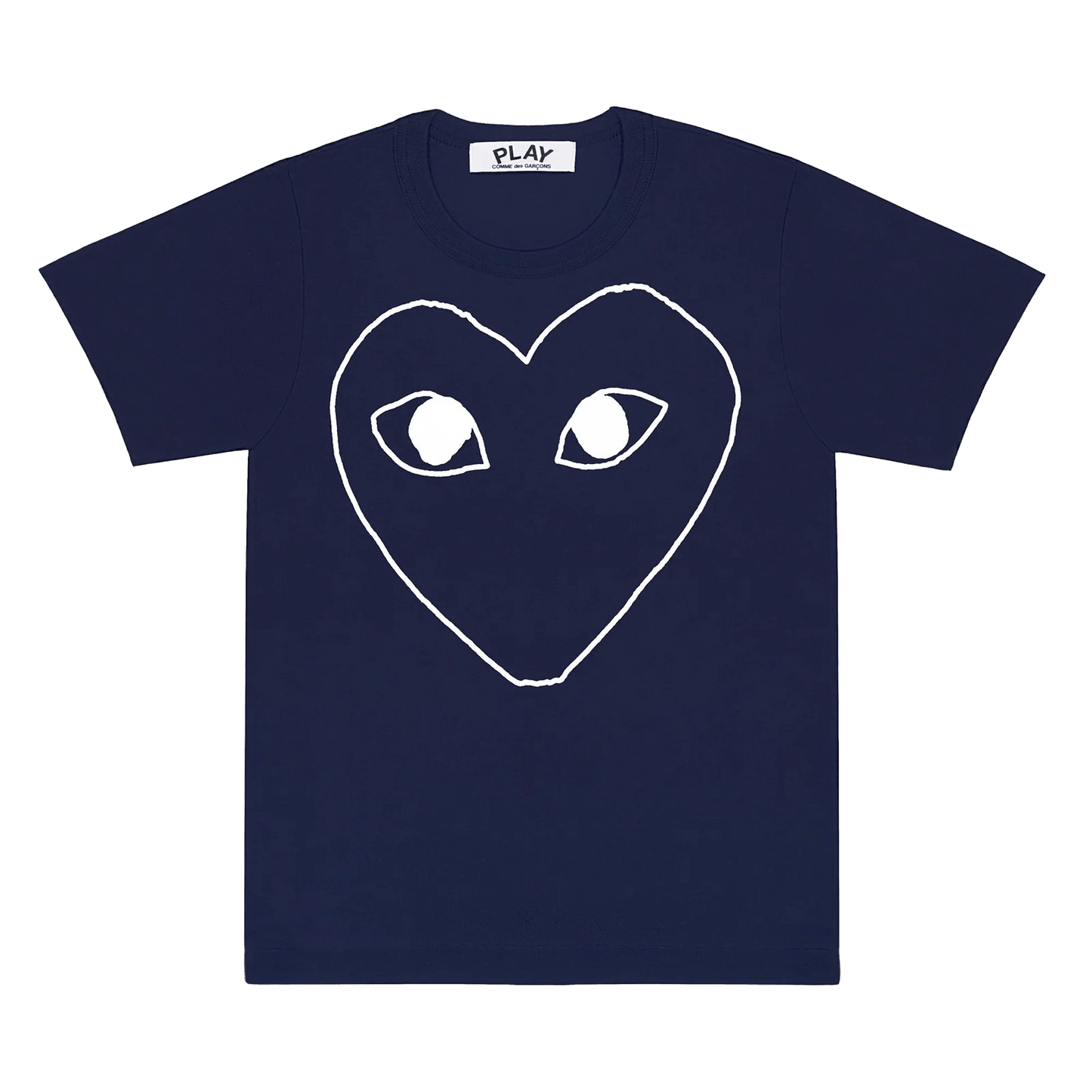 Commedes Garçons PLAY cotton t-shirt featuring a large outline of an heart
