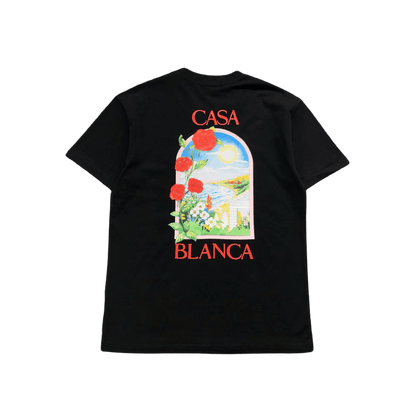 Casablanca LA Days t-shirt framed by roses and an archway