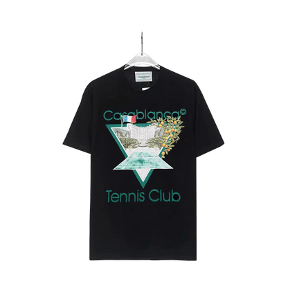 Casablanca Tennis Club T-Shirt  features a signature triangular graphic print
