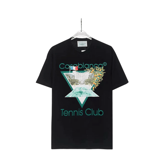 Casablanca Tennis Club T-Shirt  features a signature triangular graphic print
