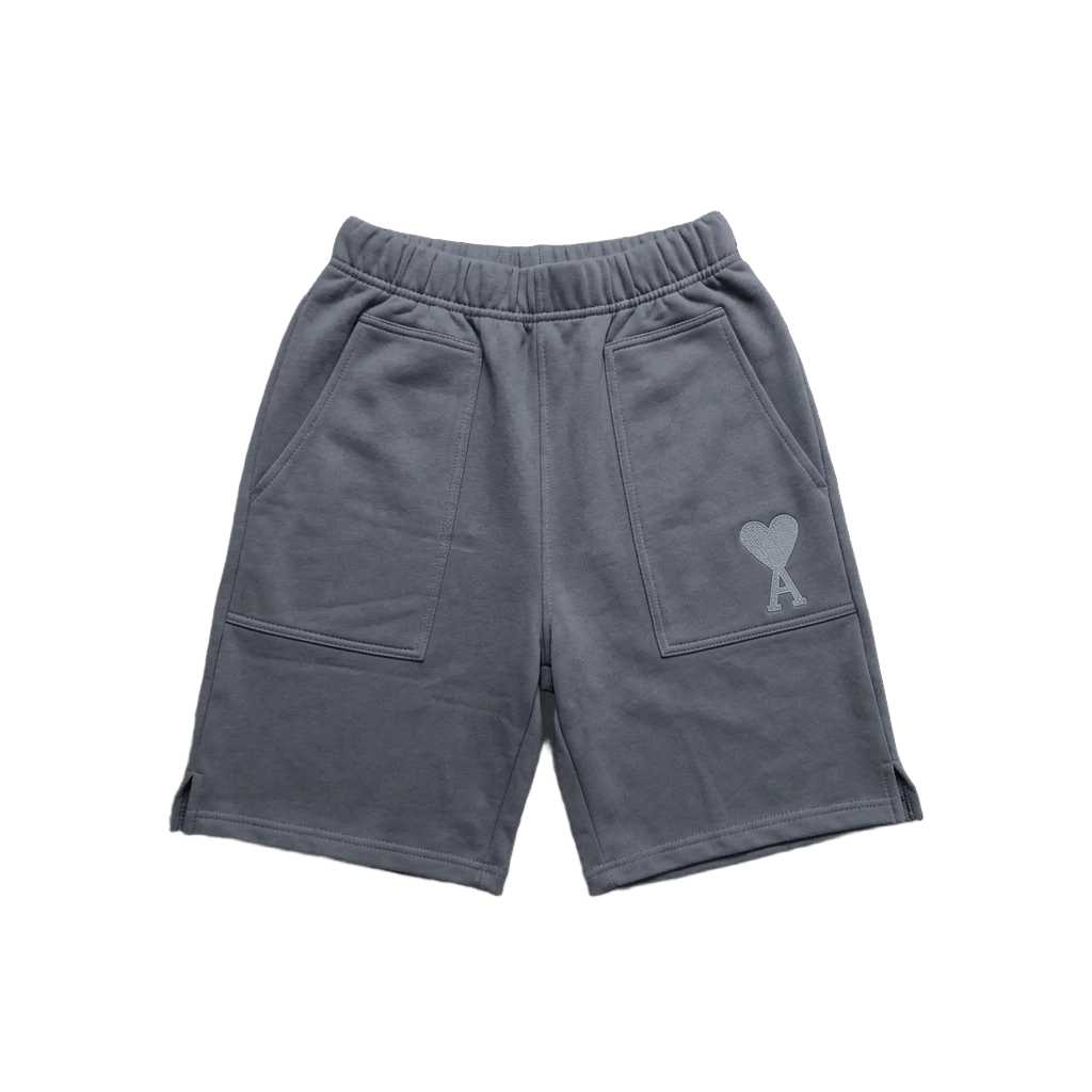 AMI Paris logo-embroidered mélange shorts