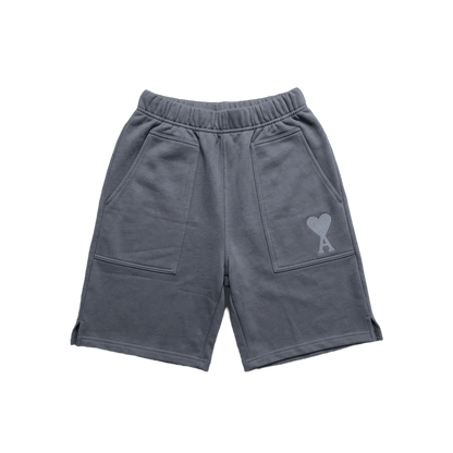 AMI Paris logo-embroidered mélange shorts